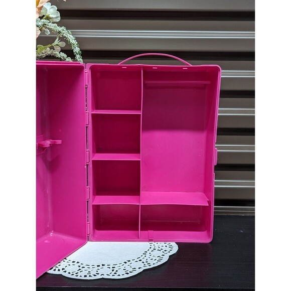 Vintage 1990s BARBIE pink plastic pajama party carrying case - Picture 6 of 12